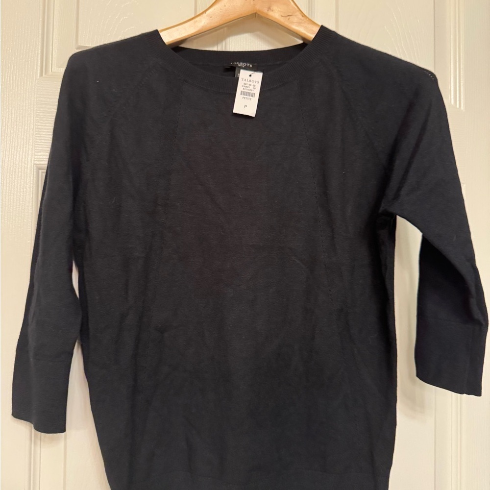 New - Talbots Elegant Black Knit Top